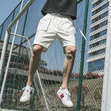 Balck повседневные мужские шорты Карго летние хлопковые свободные рок Белые пляжные спортивные штаны хип-хоп спортивные шорты тренировочные штаны для работы S6T42