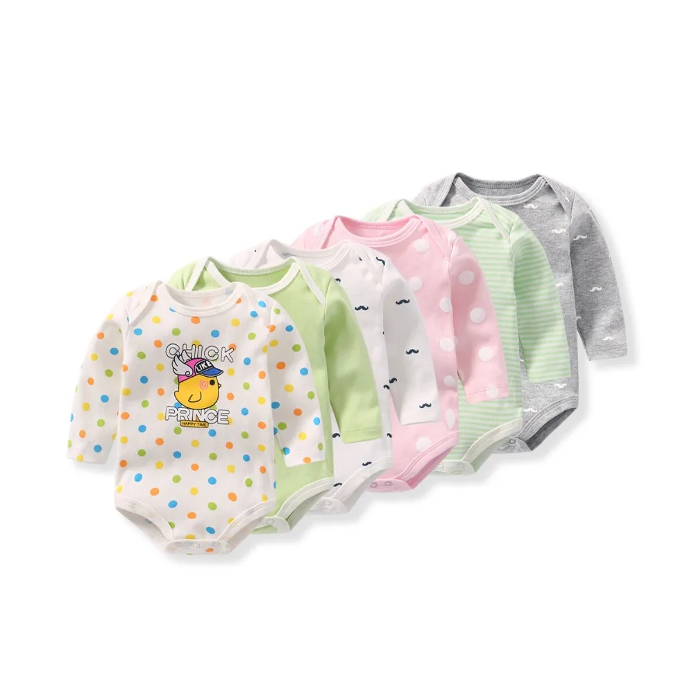 

Baby Clothing Bodysuit Boys Girls Newborn Long Sleeve Cotton O-Neck Climbing Cotton Fashion Soft Clothes 5pcs