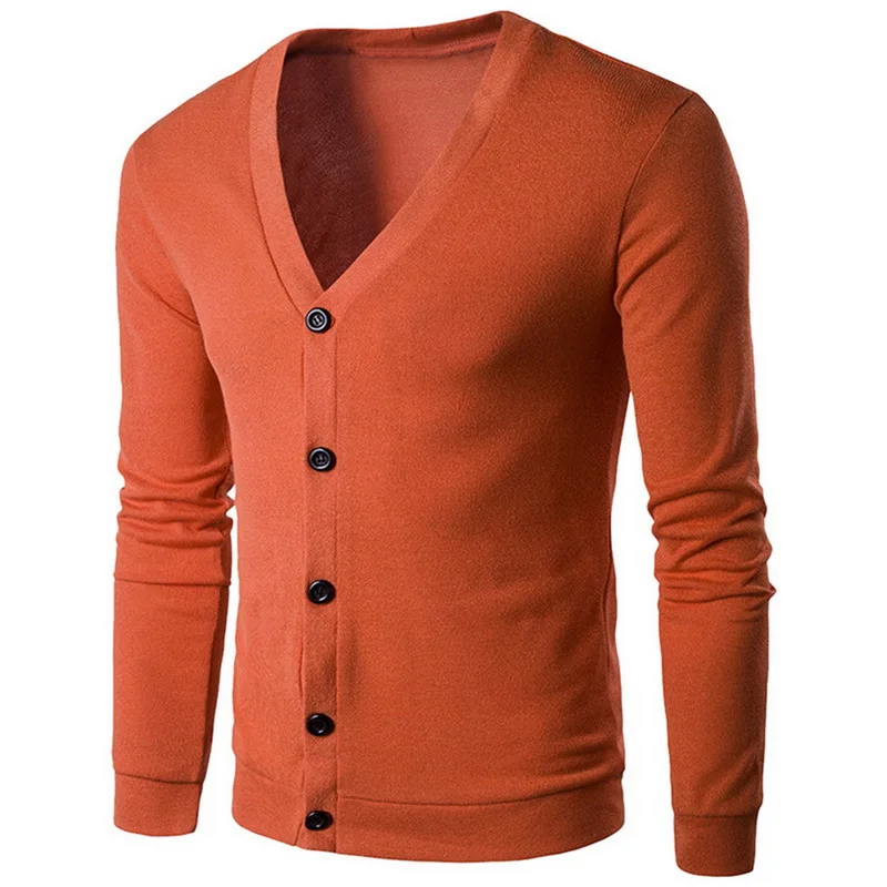 Wenyujh осенний однобортный мужской модный кардиган, однотонные вязаные свитера для мужчин, повседневные тонкие свитера с длинным рукавом, топы