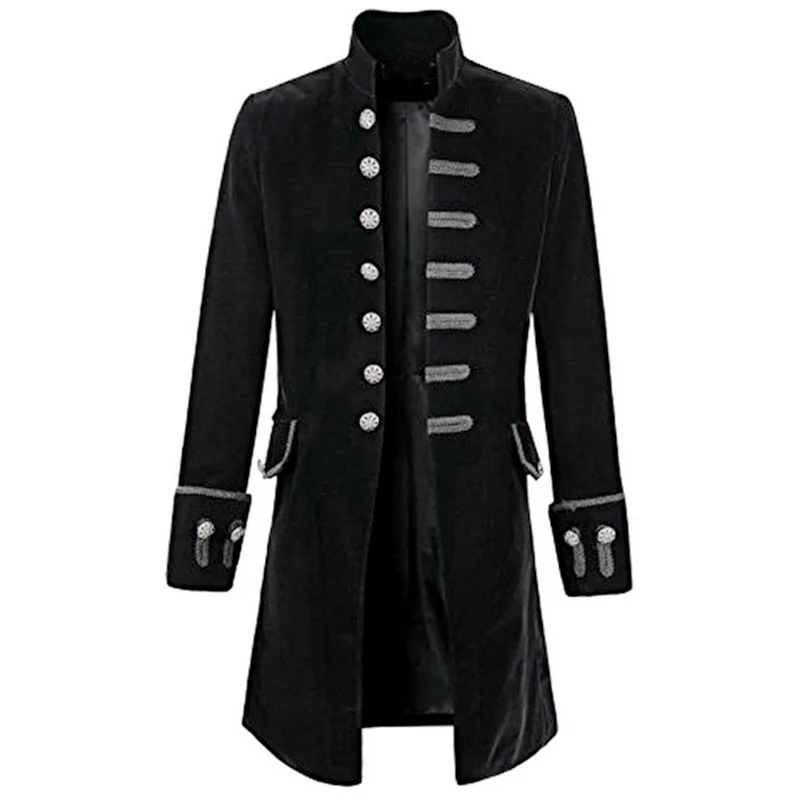 

SHUJIN Male Tuxedo Suit Wedding Suit Fashion Slim Vintage Dress Blazers Solid Long Gothic Jackets Party Plus Size 3XL