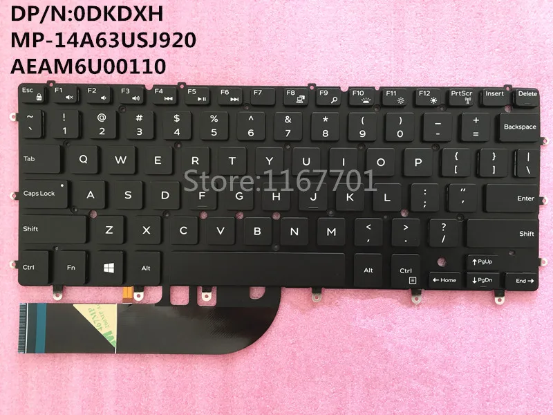 Новая клавиатура с подсветкой US для ноутбука/ноутбука Dell XPS13 9343 9350 9360 Inspiron 15 7547 7548
