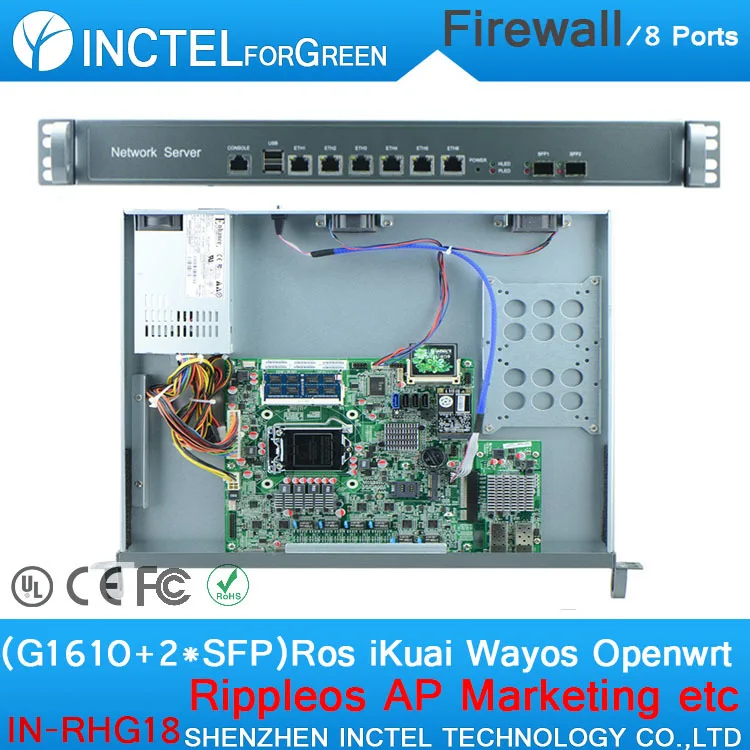 

Internet router ROS 8 Gigabit flow control juniper firewall with G1610 CPU Intel 1000M 6 82583V 2 Gigabit 82580DB fiber