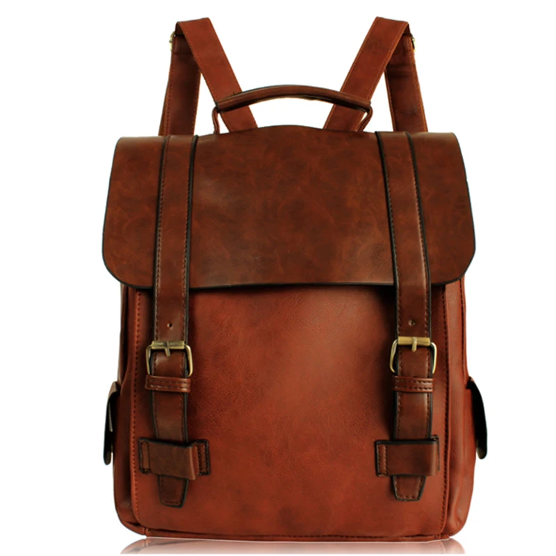 

Fashion Women Leather School bag Vintage Backpack Men Small School bags Mochila Feminina Brown Black Backpacks Kanken Sac A Dos
