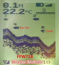 Меню на русском языке беспроводной эхолот Датчик река озеро море кровать живые обновления контурной 131ft / 40м эхолот эхолот ffw718