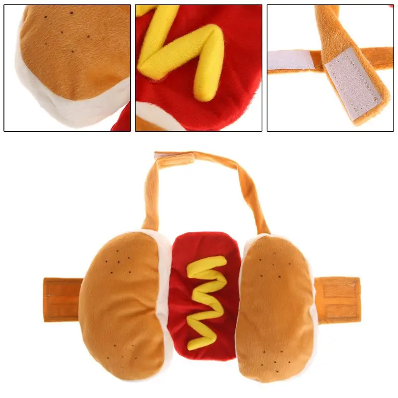 S/M/L Hamburger Type Pet Coat Hot Dog Funny Winter Stuffed Blend Cotton Clothes Dog Puppy Cat