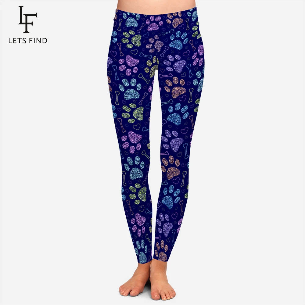Fashion Colorful Dog Paws Printed Leggings Women Girl Sexy Fitness Legging High Quality Comfortable Workout Leggings Plus Size
