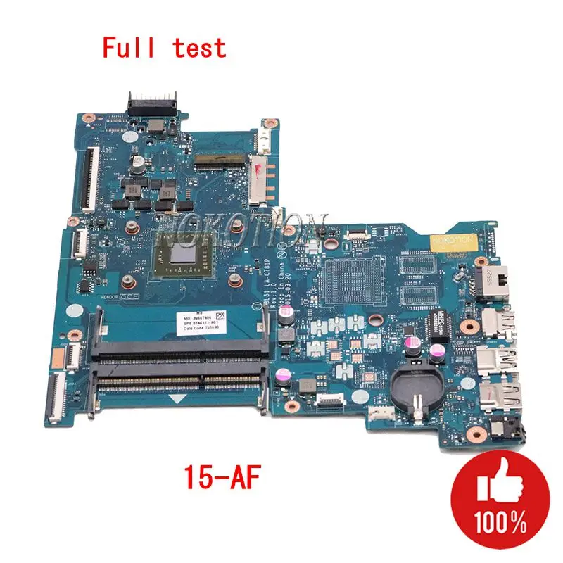 NOKOTION 813967-501 818060-601 813967-001 Laptop Motherboard for HP 15-AF ABL51 LA-C781P Mainboard WORKS | Компьютеры и офис