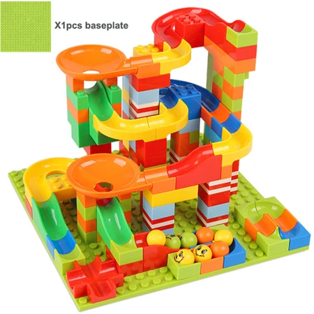 165pcs with box 165-330 шт DIY строительные блоки мраморный гоночный лабиринт, Шариковая дорожка, моделирующие строительные игрушки для детей, совместимые брендовые блоки - Цвет: 165pcs with box