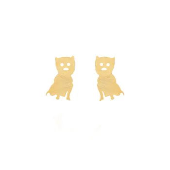 

10Pair Cute Kitty 3D Animal Stud Cat Earrings for Kids Gifts Brincos Bijoux Classic Cartoon Accessories Piercing Jewelry