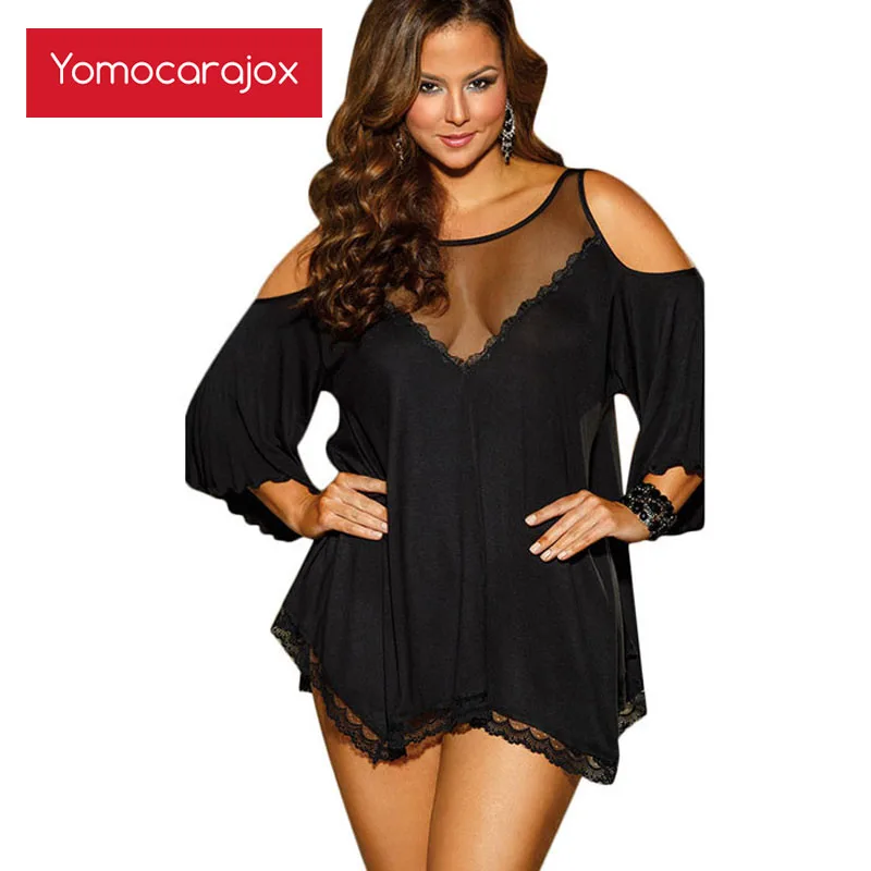 

Yomocarajox New Fashion Women Large Code Sexy Dress Nightwear Hot Erotic Costumes Underwear Casual Pajamas Lingerie Plus Size