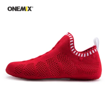 

Onemix Woman Socks Walking Shoes Women Red Jogging Sneakers Indoor Sports Yoga Loafers Outdoor Beach Trekking Driving Slippers