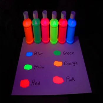 

Halloween UV Temporary Tattoo Blacklight Paint Kit 6 Tubes (Colors)/ Set, Neon Body & Face UV Reactive Paint Tubes 1oz/ tube