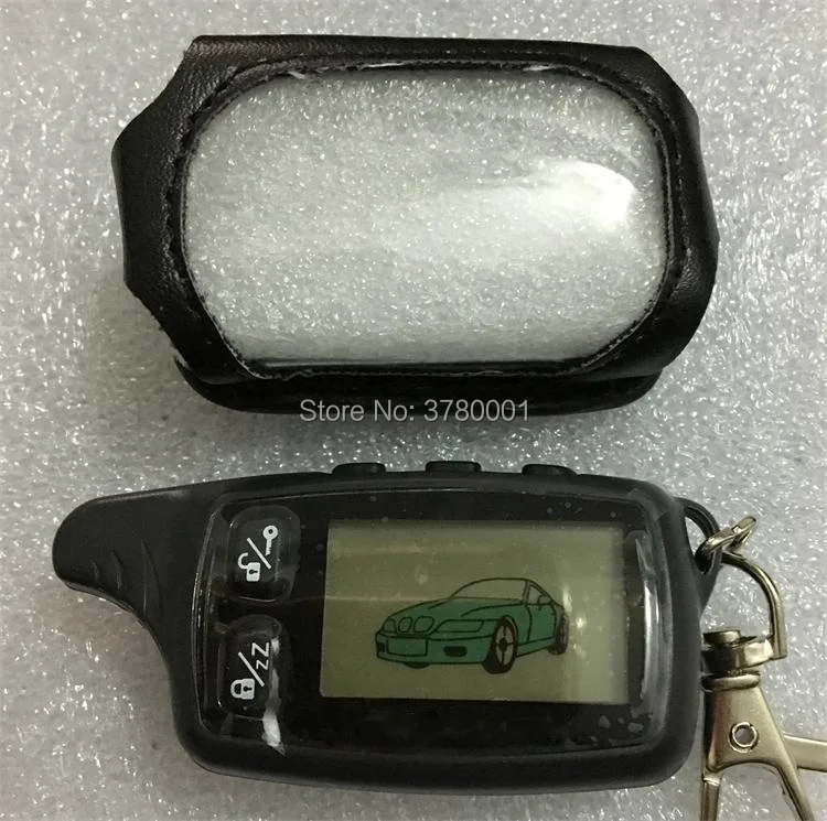 

TW9030 LCD Remote Control Key Fob + Leather Case for Russian Version TW 9030 two way car alarm system Tomahawk TW-9030