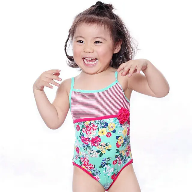 2016 new fashion girl swimwear swimsuits children swimming clothes with ...