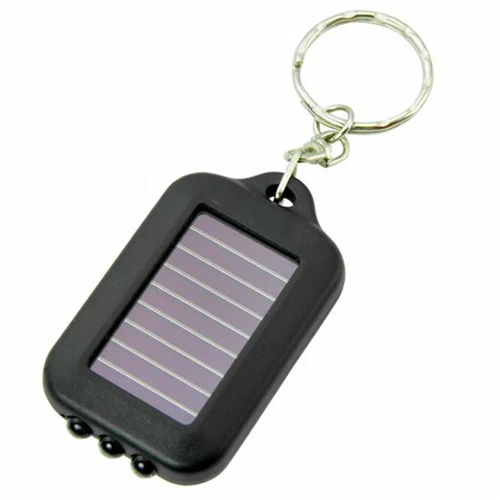 Новый маленький черный светодиодный фонарик на солнечных батареях с удобным аккуратным ярким Брелком