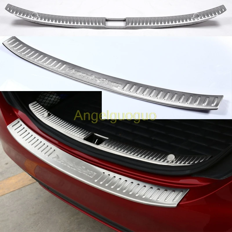 

Angelguoguo Car Accessories Rear Bumper Protector Trunk Guard Sill Plate Scuff Trim for 2015-2016 Mercedes Benz C class W205