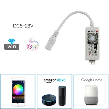 

WiFi wireless LED intelligent controller Alexa Google home compatible with colorful RGB lights with controller DC12V24V