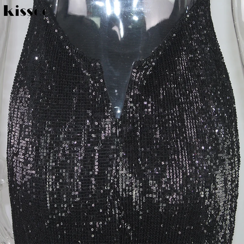 Черные вечерние платья с v-образным вырезом и блестками, облегающие платья макси с открытой спиной, элегантное вечернее Клубное платье