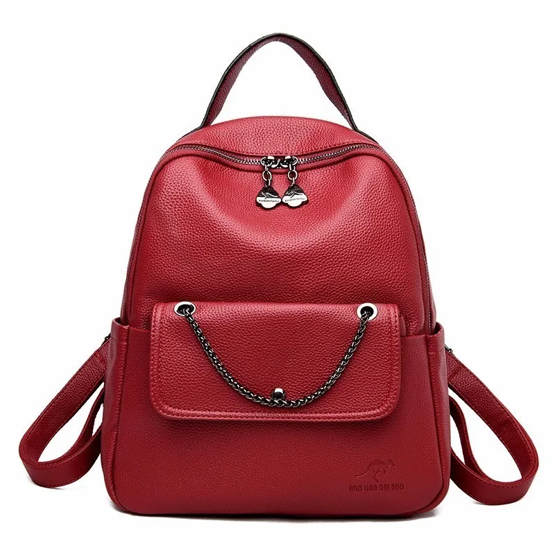 

2019 Women Leather Backpacks High Quality Preppy Style Large Capacity Travel Bagpack Ladies Sac A Dos Female Backpacks For Girls