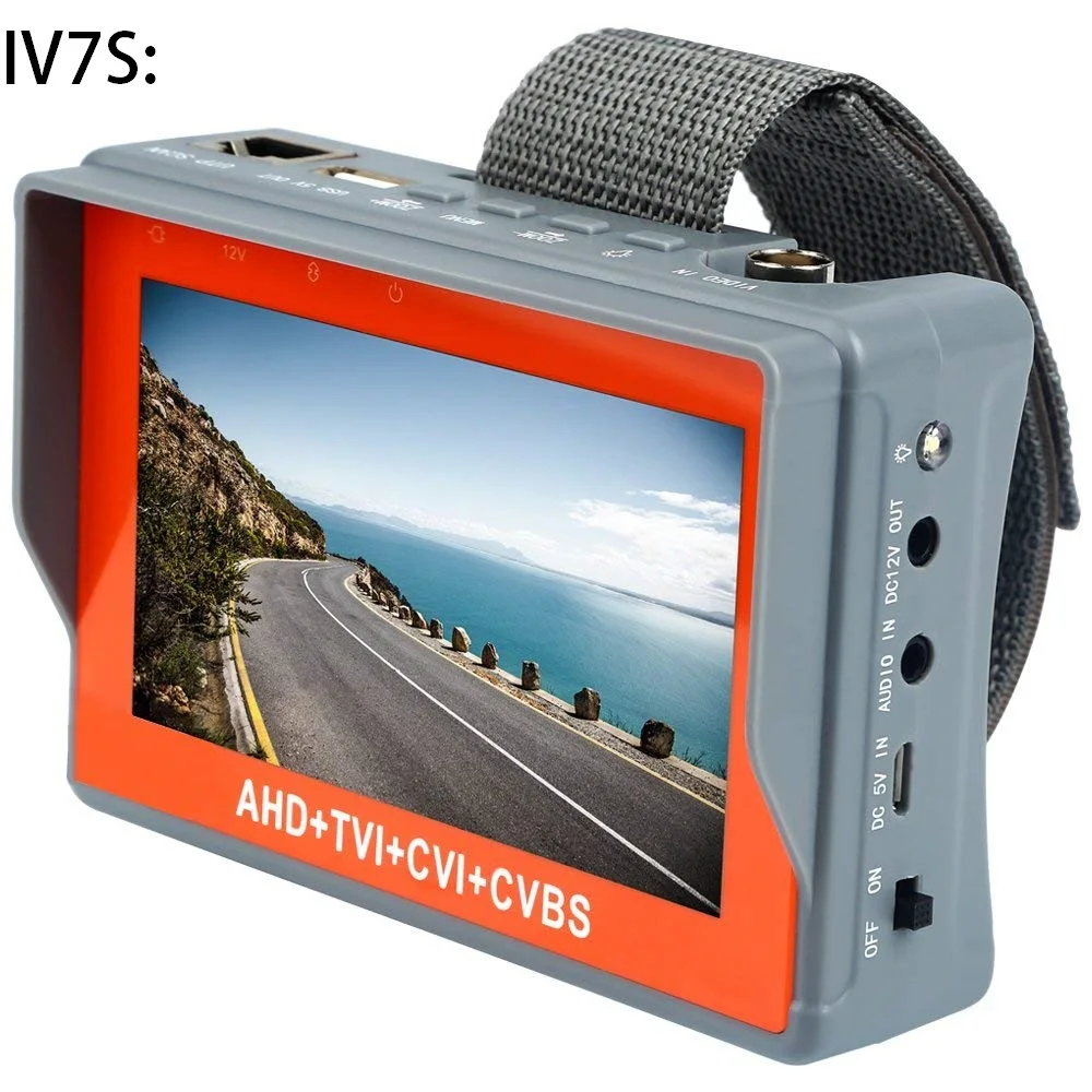 IV7S 4 в 1 AHD + TVI + CVBS + камера CVI тесты er 1080 P/2MP CCTV тесты er 4,3 дюймов ЖК-дисплей видео тесты 5 В/12 В мощность выход кабель тесты