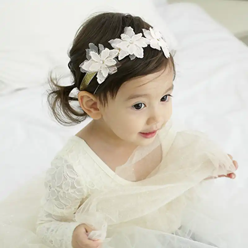 1pcs Children Baby Girls Lace Rhinestone Flower Headband Hair