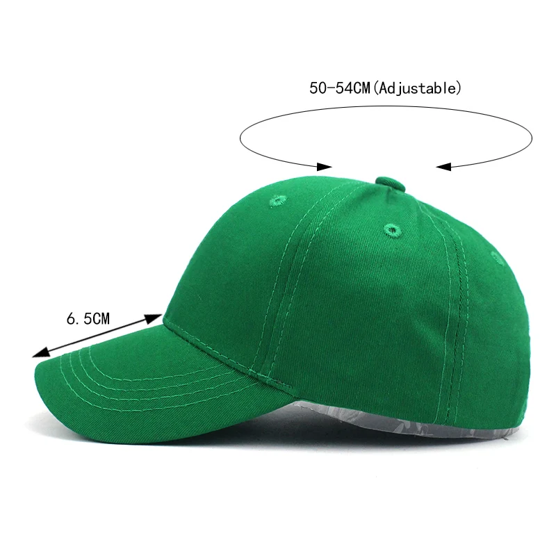 الاطفال الصلبة اللون أطفال Snapback قبعات قبعة بيسبول مع الربيع الصيف الهيب هوب صبي فتاة طفل القبعات ل 3-8 سنة الأخضر