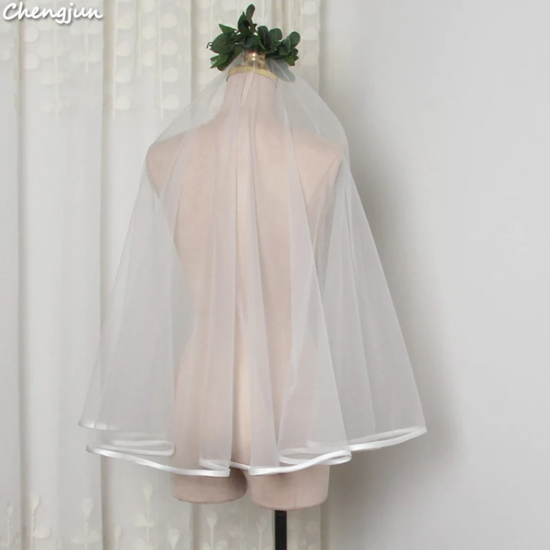 Chengjun индивидуальный заказ Дешевые Свадебные аксессуары Свадебные вуали кружево короткий хвост высокого качества