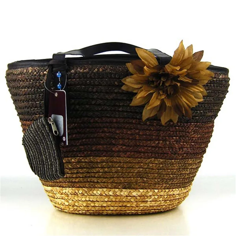 

Miyahouse Summer Straw Knitting Crossbody Bag Fashion Panelled Color Woman Handbag Bohemia Style Floral Shoulder Bag Female