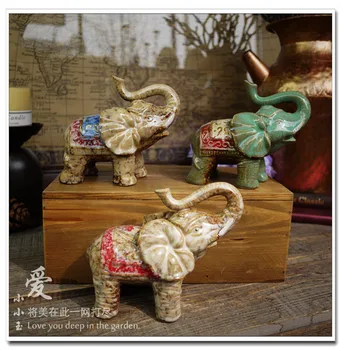

3 Color Optional Alice Dream Elephants Ceramic Handcrafts Modern Animal Ornaments Home Decoration