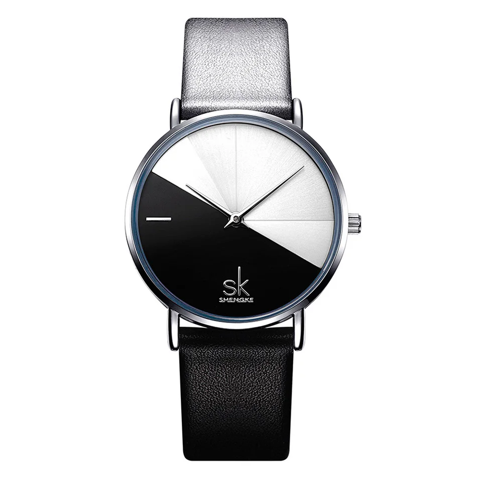 SK Luxury Leather Watches Women Creative Fashion Quartz Watches For Reloj Mujer 2018 Ladies Wrist Watch SHENGKE relogio feminino (2)