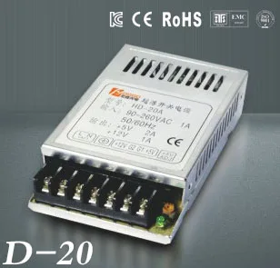 5V2A 12V1A ультра mince двойной сортировки alimentation pour светодиодный светильник полосы SMPS 85 V-264 V AC entree 5 V 12 V sortieD-20A