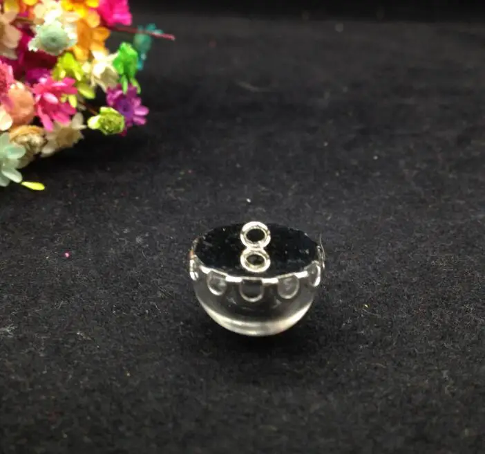 5sets/lot15m half glass silver plated globe bubble dome bottle locket vial lace base diy pendant handmade jewelry findings | Украшения и