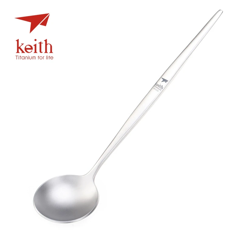 Портативная ложка Keith Titanium Ультралегкая столовая Посуда Для Путешествий Походов