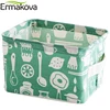 ERMAKOVA Fabric Storage Basket Folding Sundries Bag Nursery Storage Basket Bin Cloth Container Organizer Bin with Handle 6