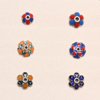 

10pcs/lot Tibetan Silver Drop Oil Bead Caps 7 9 10mm Craft Enamel Beads Receptacle Tassels Caps Findings DIY Jewelry Making