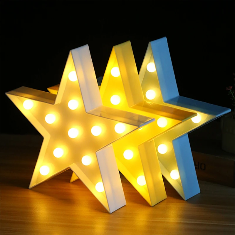 3D звезда светодиодный ночной Светильник шатер пентаграмма лампа для дня рождения Свадебная вечеринка Спальня Настенный декор подарок ко Дню Святого Валентина Декор