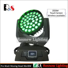 4 фары+ 1 чехол для летания ZOOM СВЕТОДИОДНЫЙ светодиодный движущаяся головка беспроводной DMX встроенный RGBWA+ UV 36x18 W DJ осветительные приборы для сцены для туров