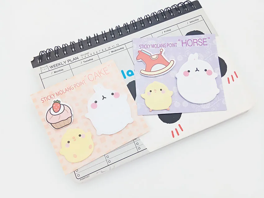 4 шт. милый планировщик корейский кролик животные Липкие заметки Kawaii Post memo pad самоклеящиеся Стикеры офисные принадлежности материал Escolar