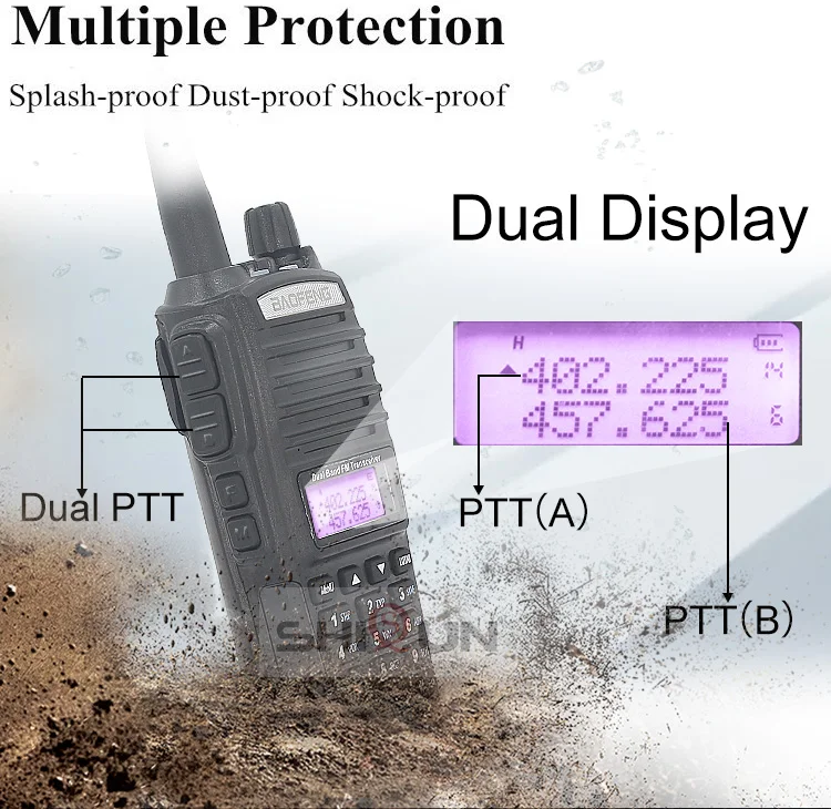 Двойной PTT Baofeng UV-82 8 Вт Радио 10 км портативная рация добавить дополнительный аккумулятор Удобный любительский радио UV-5R UV-9R плюс для охоты