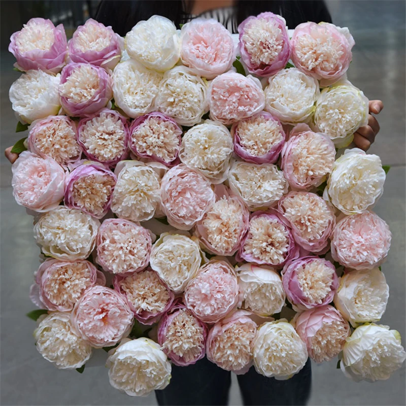 

10Pcs big Peony flower head Artificial flower DIY headwear silk flower wall decoration rose head simulation flores