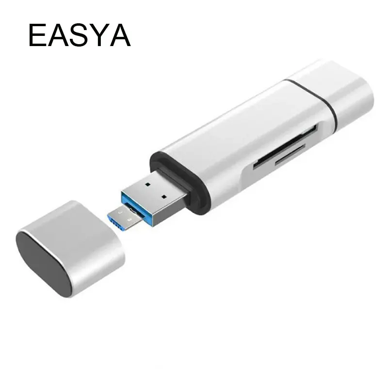 

EASYA 3-in-1 OTG Card Reader Adapter Mini USB Memory with TF SD Card Reader Slot for PC Android Mobile Phone OTG Readers