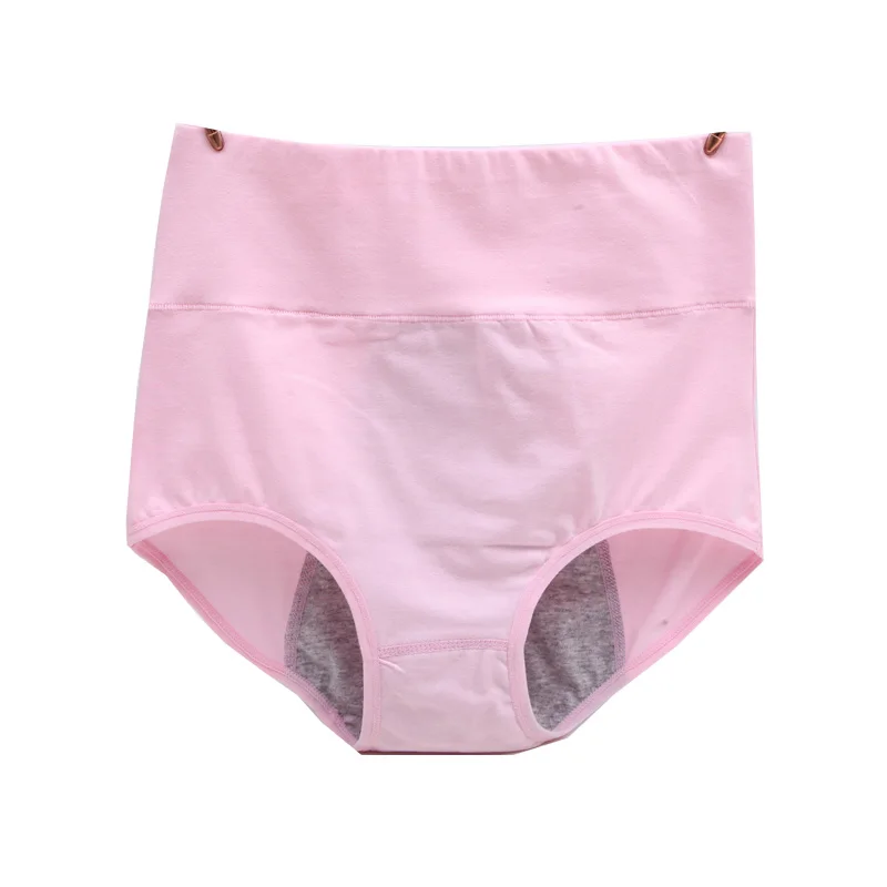 Feilibin Menstrual Period Panties Women Cotton Physiological Panties High Waist Ladies Leak Proof Health Underwear Girls Briefs - Цвет: 0214 Pink