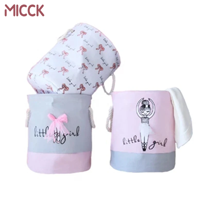 MICCK الغسيل سلة الحديثة المنزل أزياء القماش نزهة الطازجة جميل فتاة الملابس المنظم الحمام أشتات لعبة تخزين سلة