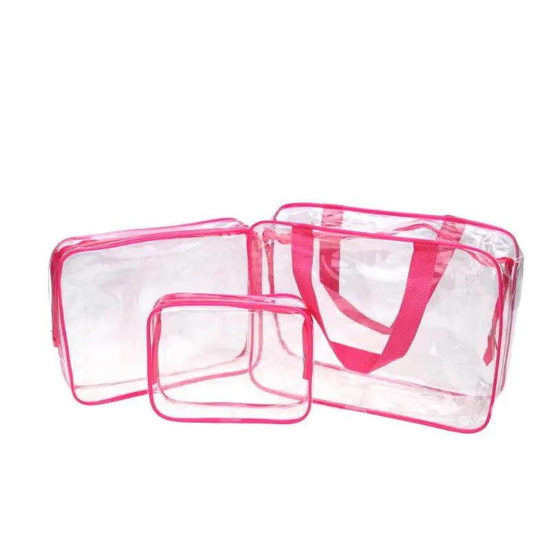 3 шт./компл. прозрачный ПВХ косметический организатор сумка Для женщин Макияж сумка для хранения Водонепроницаемый Путешествия туалетных