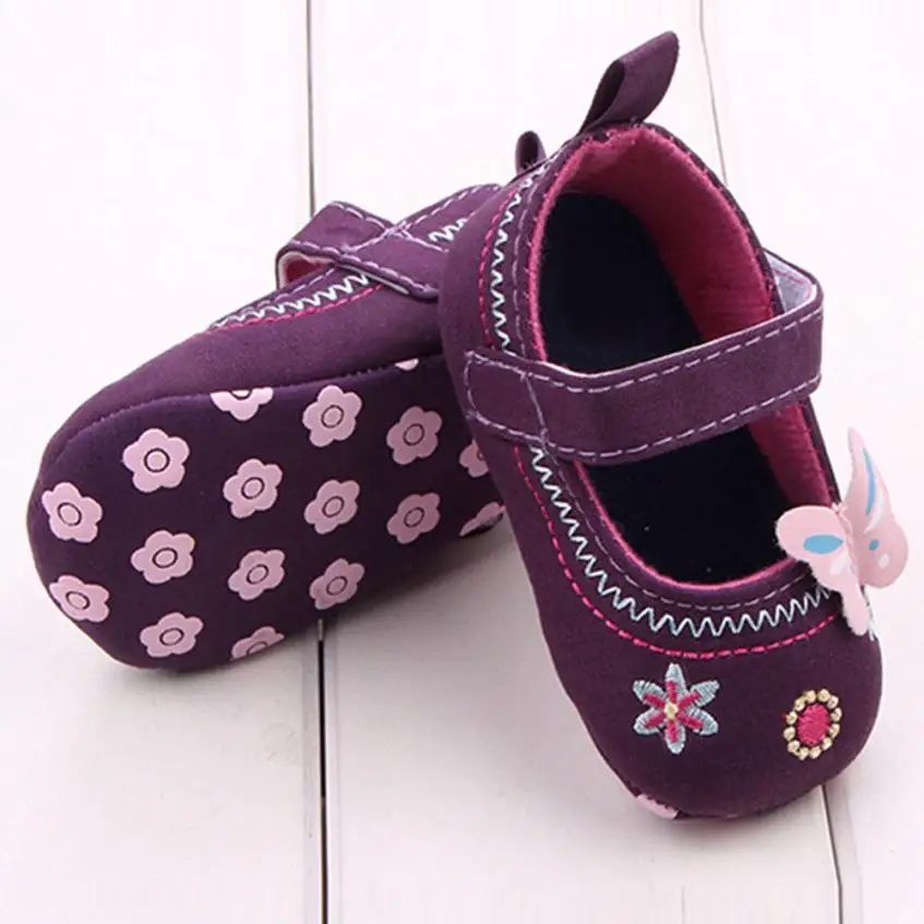 TELOTUNY baby GIRLS shoes Crib Shoes Fashion Baby GIRLS Shoes FLORL Butterfly Soft Sole Toddler Shoes UK A6