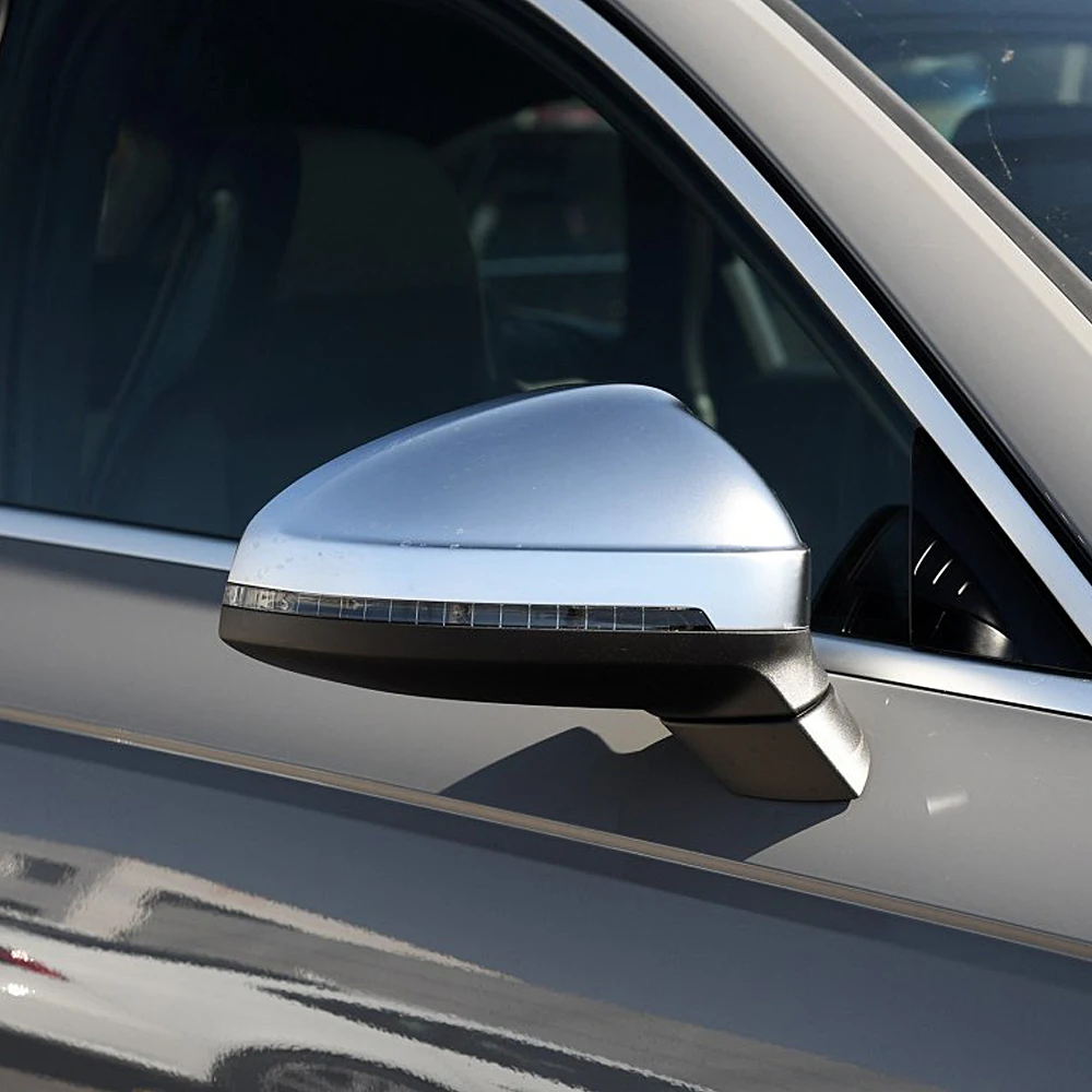 

New 1 Pair Matte Chrome Silver Replacement Car Auto Rearview Mirror Shell Cover Protection Cap for Audi B9 A4 A5 S4 2017 2018