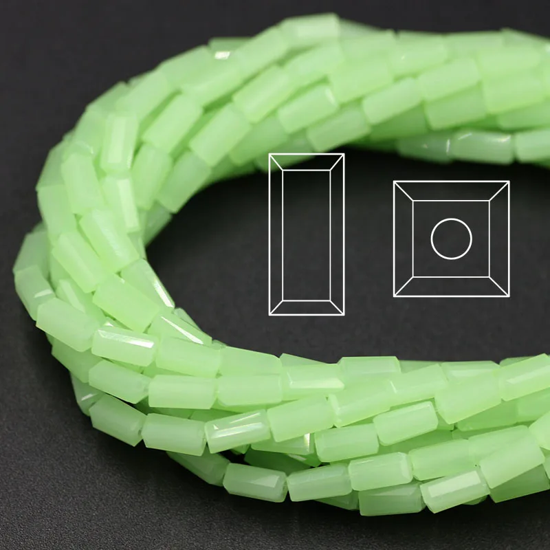 3*6 мм Подвески Браслеты(80 шт./лот) пищевого качества Силиконовые Бусины бусины для изготовления четок Miyuki бусины для рыбалки люстра кристаллы - Цвет: light green jade