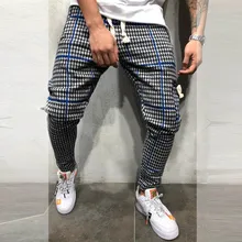 Мужская саржа Мода Дизайн Jogger Брюки новые полосатые повседневные брюки Тонкий Фитнес хип хоп длинные брюки уличная спортивная одежда