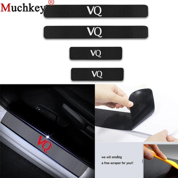 

For Kia VQ Car Door Sill Scuff Plate Stickers Door Threshold Plate Carbon Fiber Vinyl Stickers Car Accessories Styling 4PCS