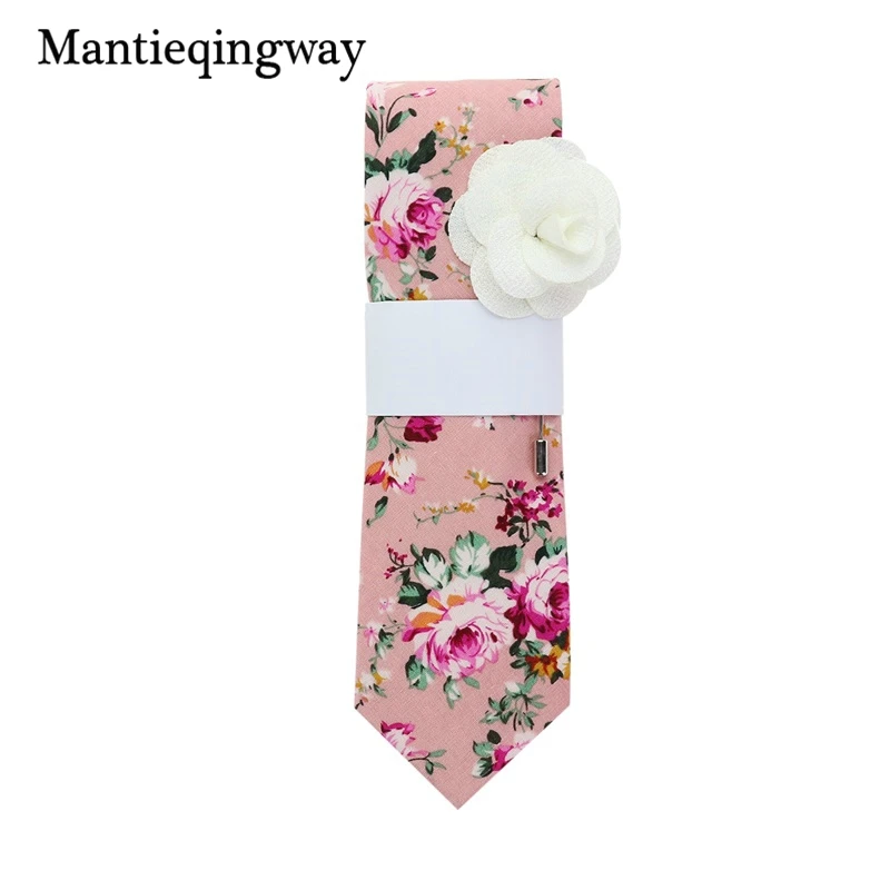 Мужские хлопковые Галстуки Mantieqingway, 19 цветов, с цветочным принтом, тонкий галстук Gravatas Corbatas, Модный свадебный деловой галстук, галстуки - Цвет: 012